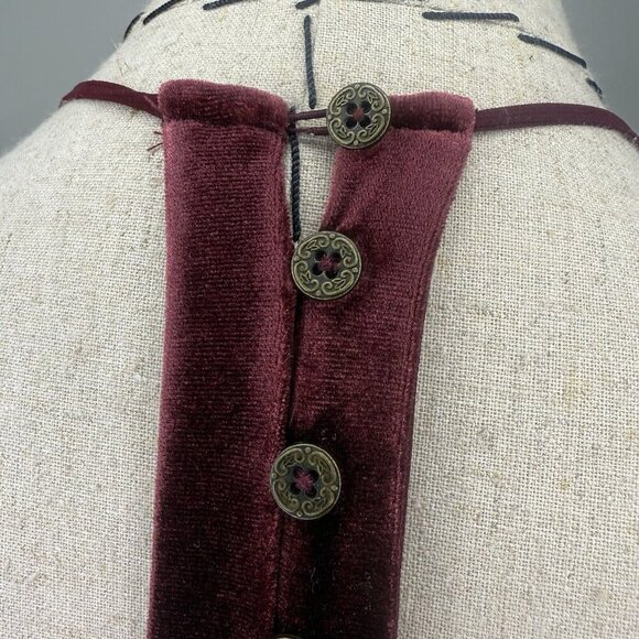 Kimchi Blue Mini Wine Colored Velvet Short Dress Holiday Party Sz Small - Picture 6 of 7